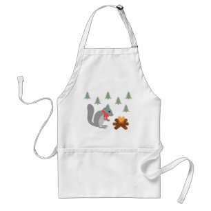 Christmas Squirrel Roasting Hazelnuts on Log Fire Standard Apron