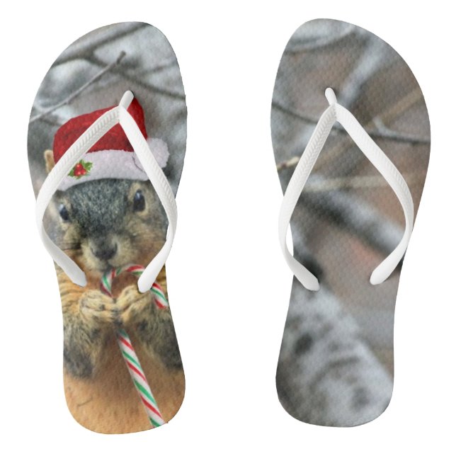 Christmas Squirrel Thongs (Footbed)