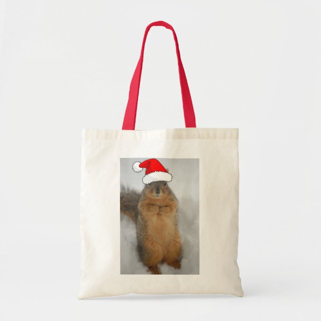 Christmas Squirrel Tote Bag (Front)