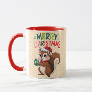 Christmas squirrel with Christmas ball Mug