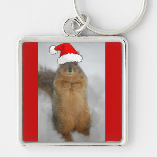 Christmas Squirrels Key Ring