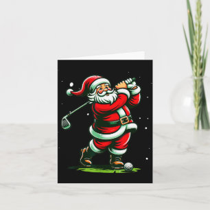 Christmas Srts, Santa Plays Golf Xmas Women Men &a Card