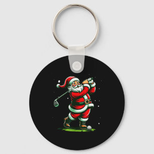 Christmas Srts, Santa Plays Golf Xmas Women Men &a Key Ring