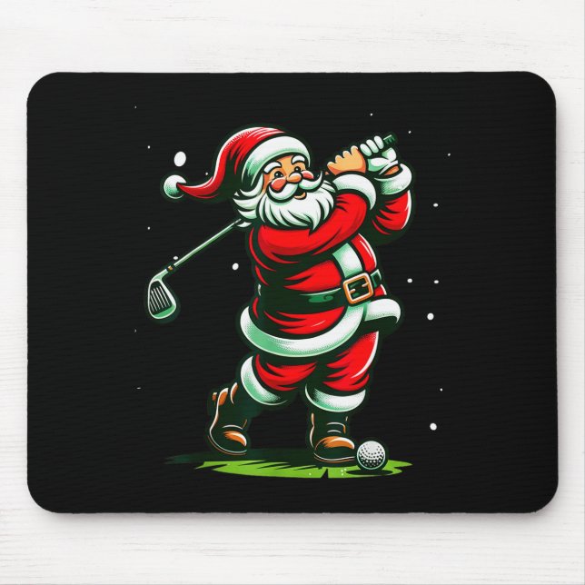 Christmas Srts, Santa Plays Golf Xmas Women Men &a Mouse Pad (Front)