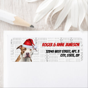 Christmas Staffordshire Santa Dog Return Address Return Address Label