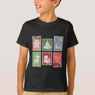 Christmas Stage Stamps Santa Mail Premium T-Shirt