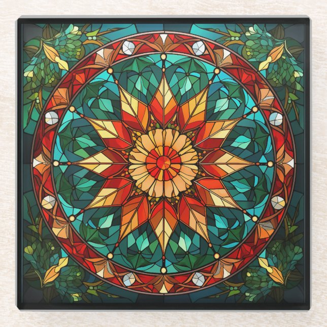 Christmas Stained Glass Coaster (Front)