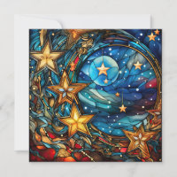 Christmas Stained Glass Greeting Card
