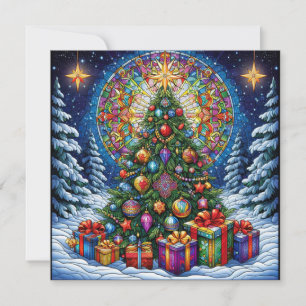 Christmas Stained Glass Greeting Card