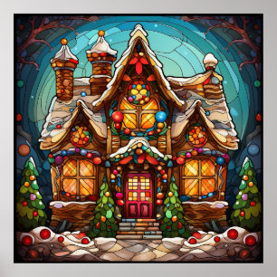 Christmas Stained Glass Poster