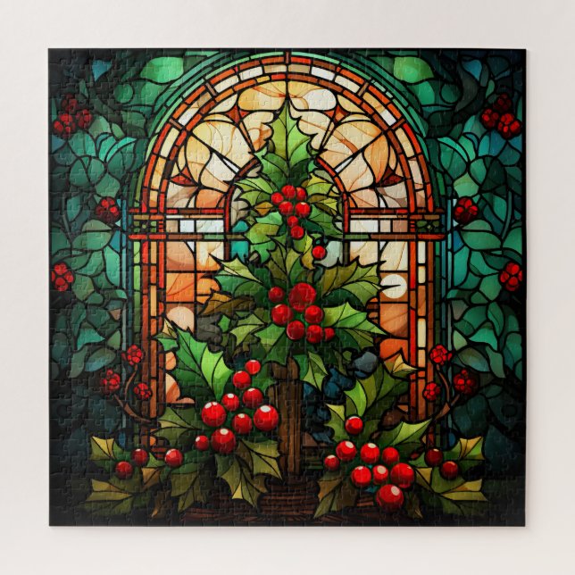 Christmas Stained Glass Puzzle (Vertical)