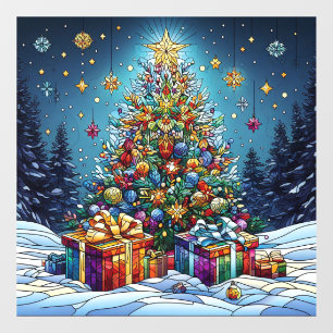 Christmas Stained Glass Window Cling