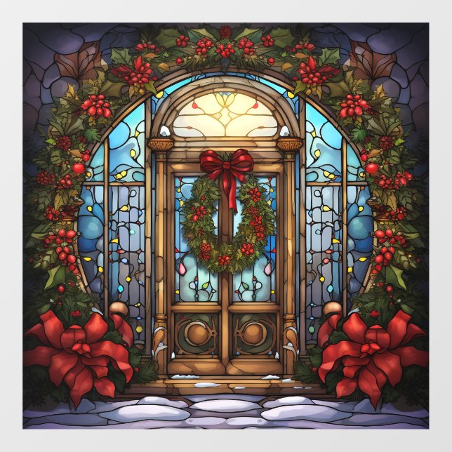 Christmas Stained Glass Window Cling (Sheet)