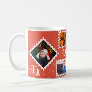Christmas Stamp Custom Photo Fa La La Santa Claus Coffee Mug