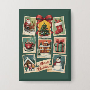Christmas Stamp Holiday Postage Stamps Retro Santa