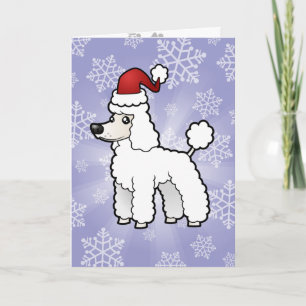 Christmas Standard/Miniature/Toy Poodle puppy cut Holiday Card