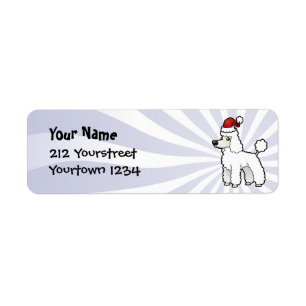 Christmas Standard/Miniature/Toy Poodle puppy cut Return Address Label