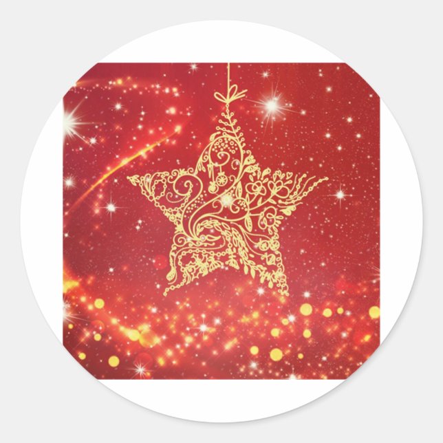 Christmas Star 112. Classic Round Sticker (Front)