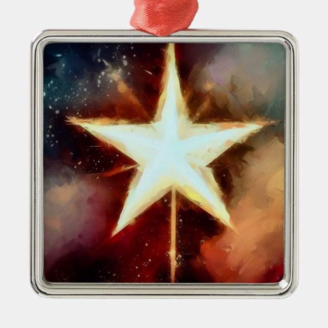 Christmas Star 1 Metal Ornament (Front)