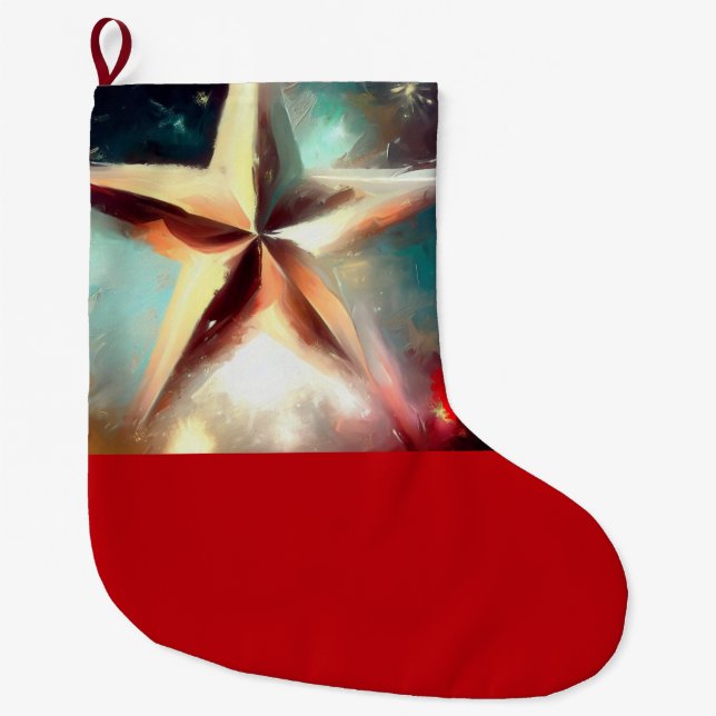 Christmas Star 2 Large Christmas Stocking (Front)