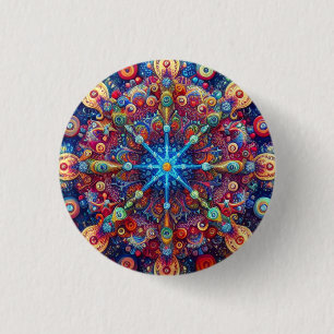 CHRISTMAS STAR 3 CM ROUND BADGE