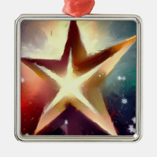 Christmas Star 4 Metal Ornament