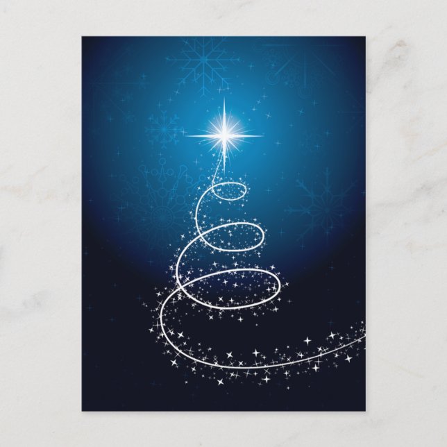Christmas Star and Snowflakes Holiday Postcard (Front)