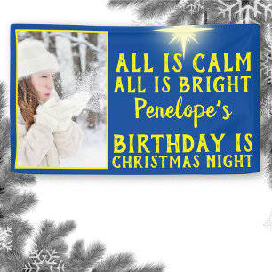 Christmas Star Birthday Photo Banner