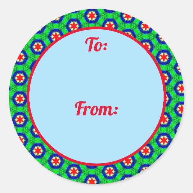 Christmas Star Border Gifts Sticker (Front)
