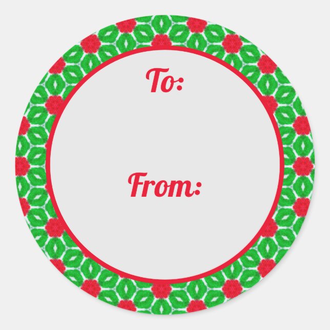 Christmas Star Border Gifts Sticker (Front)
