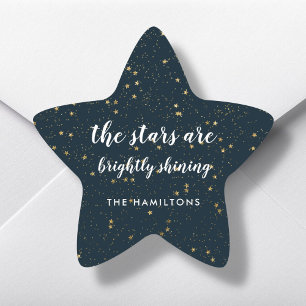 Christmas Star   Brightly Shining   Family  Star Sticker