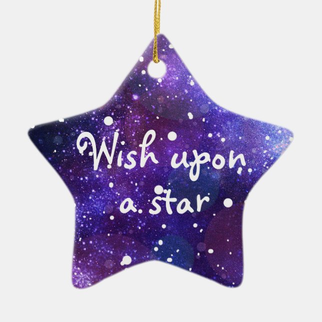 Christmas star ceramic ornament wish upon a star w (Front)