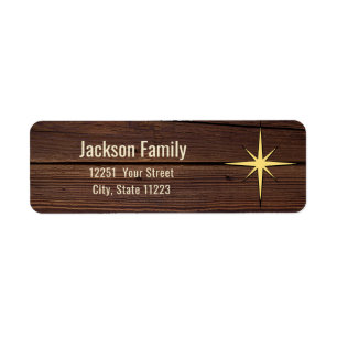 Christmas Star Country Themed Return Labels