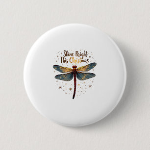Christmas Star Dragonfly 6 Cm Round Badge