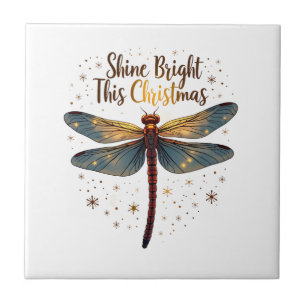 Christmas Star Dragonfly Ceramic Tile