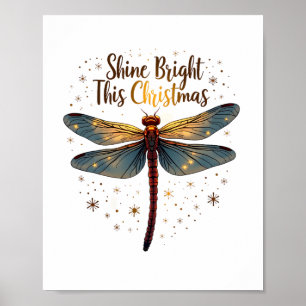 Christmas Star Dragonfly Poster