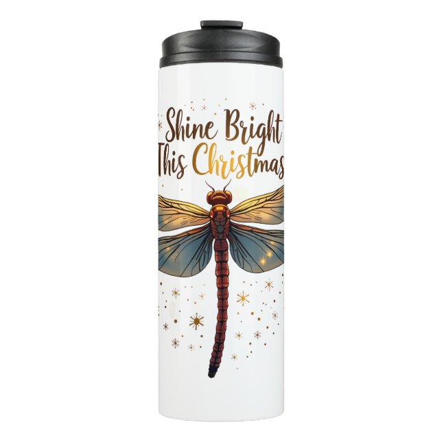 Christmas Star Dragonfly Thermal Tumbler (Front)