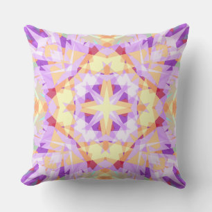 Christmas Star Festive Purple Gold Yellow Cushion
