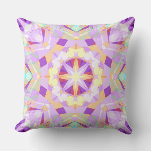 Christmas Star Festive Purple Gold Yellow Cushion