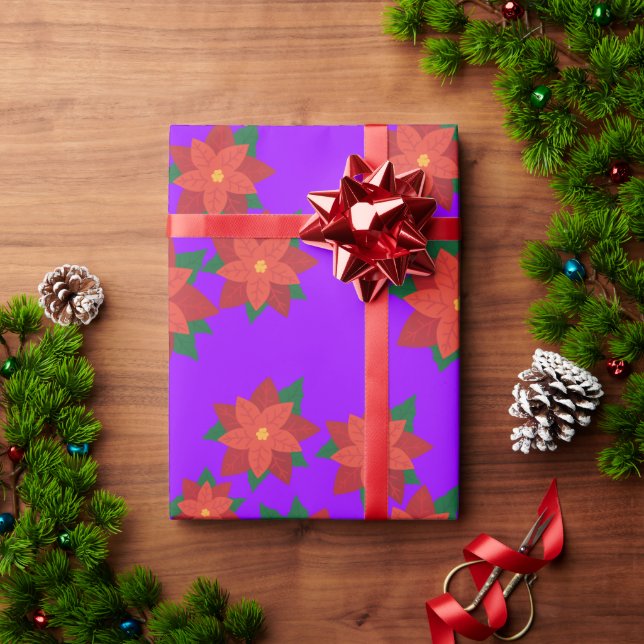 Christmas Star Flowers Wrapping Paper (Holiday Gift)