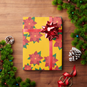 Christmas Star Flowers Wrapping Paper