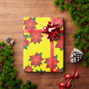 Christmas Star Flowers Wrapping Paper