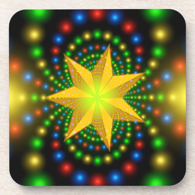 Christmas Star Fractal Design-29440 Coaster (Front)