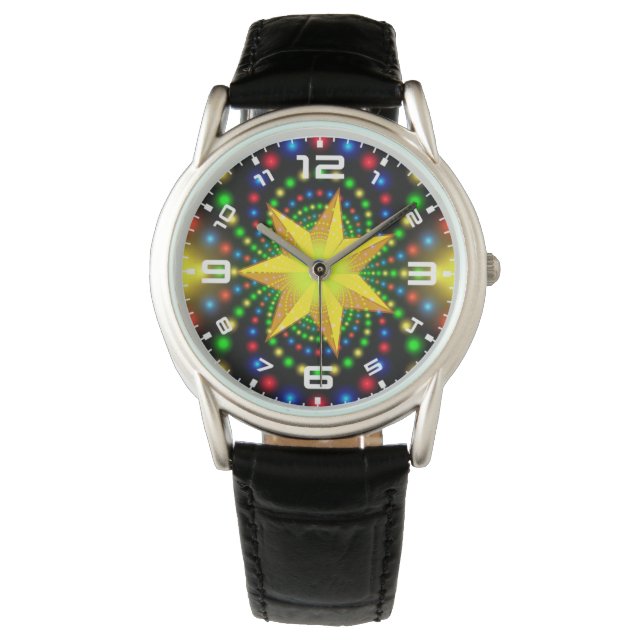 Christmas Star Fractal Design-29440 Watch (Front)