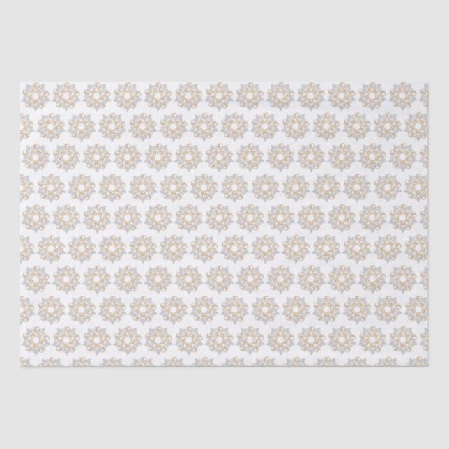Christmas Star Gold Silver Pattern Calligraphy Art Tissue Paper (Front)