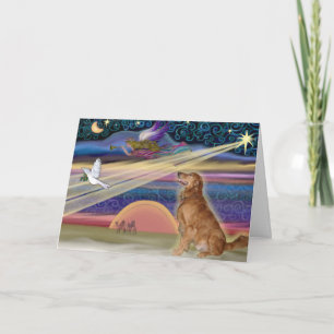 Christmas Star - Golden Retriever #3 Holiday Card