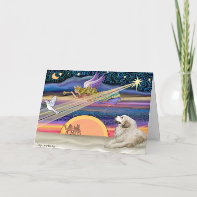 Christmas Star - Great Pyrenees 1 Holiday Card (Front)