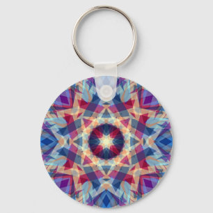 Christmas Star Jolly Blue Fun Purple Bright Yellow Key Ring