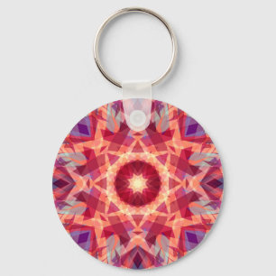 Christmas Star Jolly Red Bright Yellow Fun Purple Key Ring