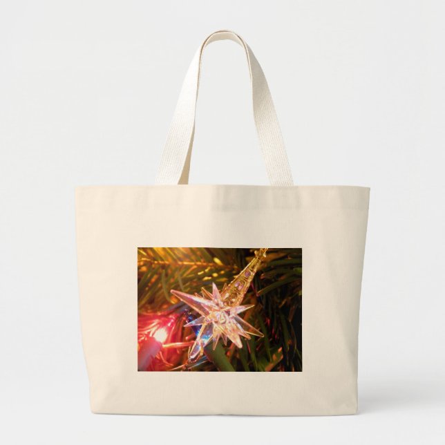 Christmas Star Large Tote Bag (Front)